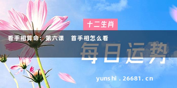 看手相算命:第六课 首手相怎么看